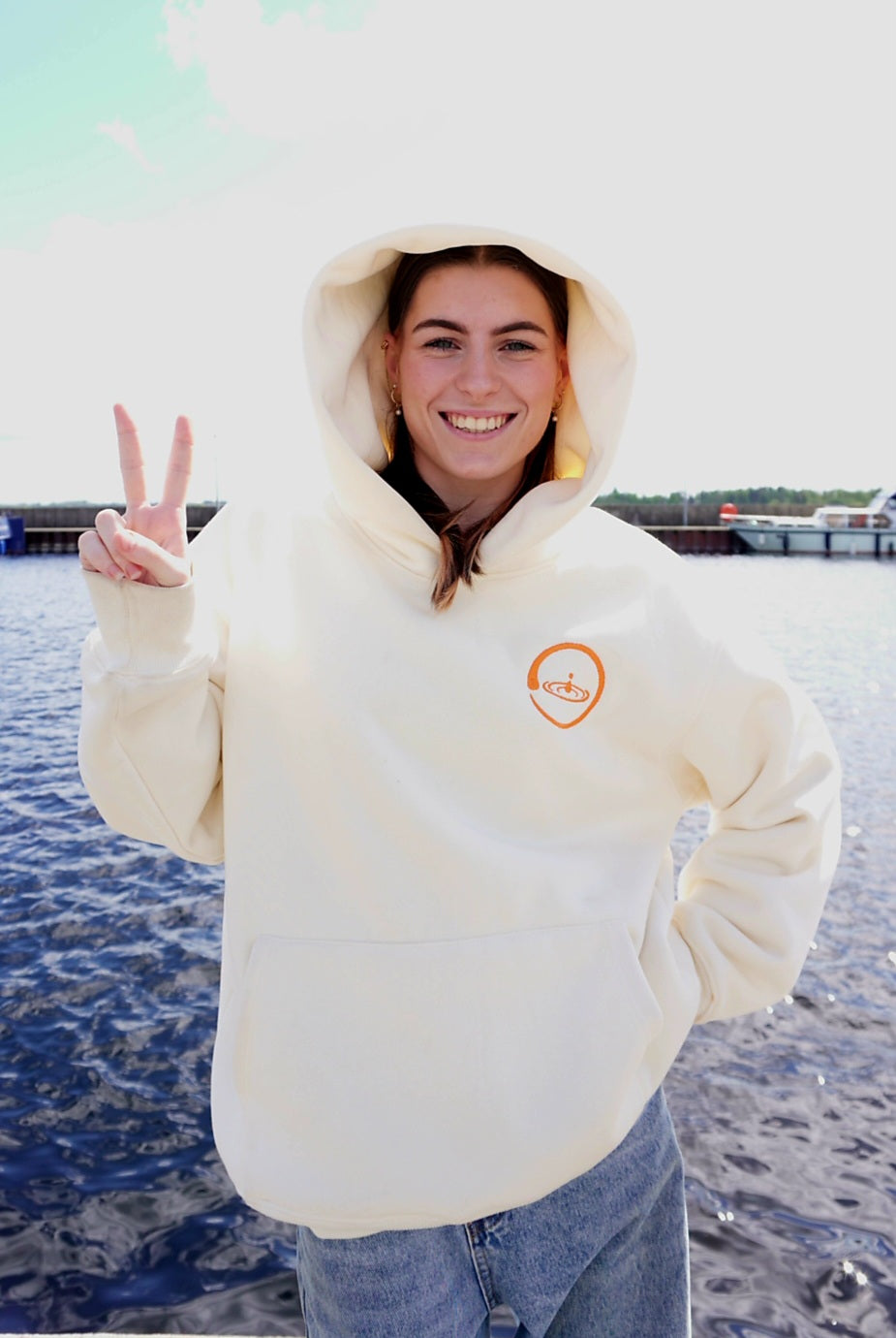 Cozy Hoodie Cream 3D Puff print